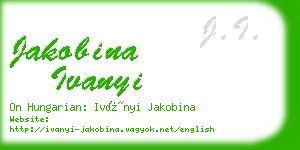 jakobina ivanyi business card